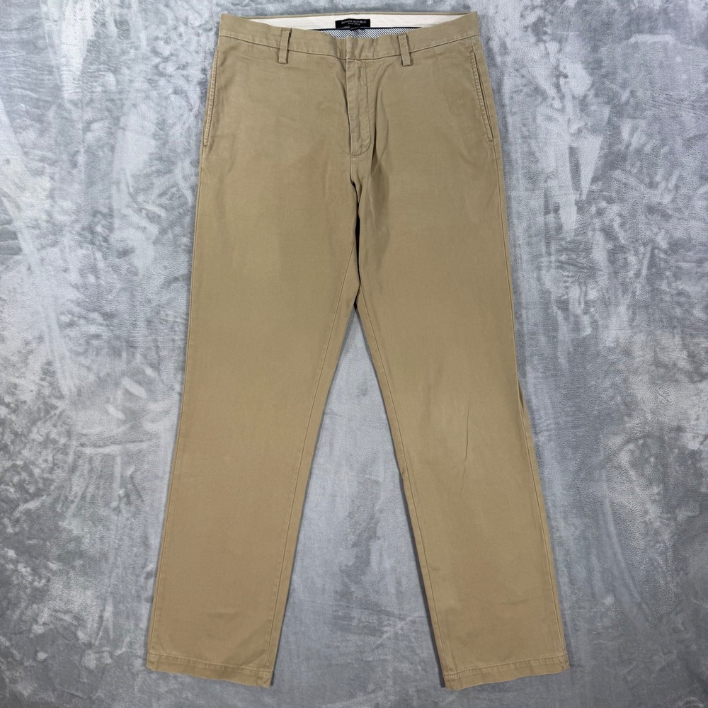 Banana Republic Gavin Chino Pants Men's 33x34 Khaki Tan Casual